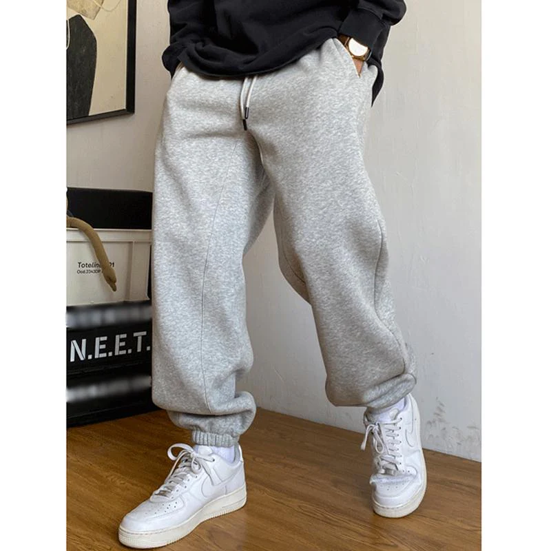 Casual Solid Color Loose Drawstring Sweatpants - Image 3