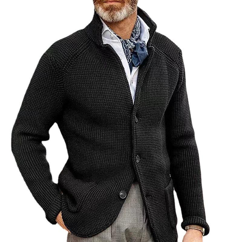 Casual Stand Collar Knit Blazer