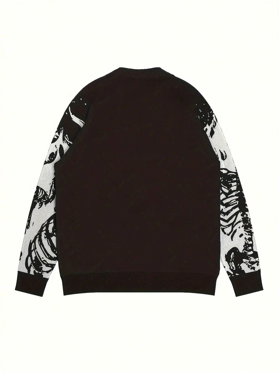 Casual Sweater With Skeleton Pattern - Image 2
