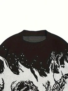 Casual Sweater With Skeleton Pattern - Image 4