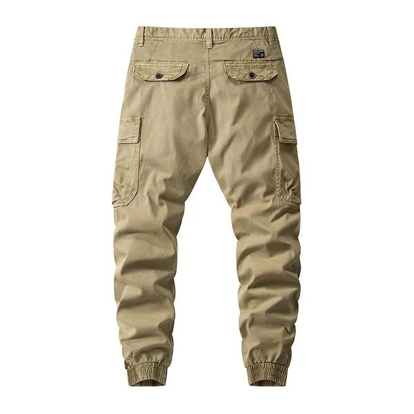 Casual Washed Cotton Slim Fit Multi-Pocket Cargo Pants - Image 5
