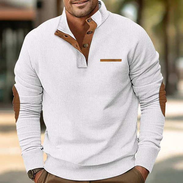 Color Block Stand Collar Long Sleeve Sweatshirt - Image 2