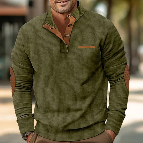 Color Block Stand Collar Long Sleeve Sweatshirt - Image 5