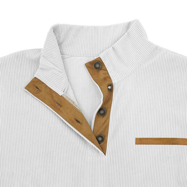 Color Block Stand Collar Long Sleeve Sweatshirt - Image 7