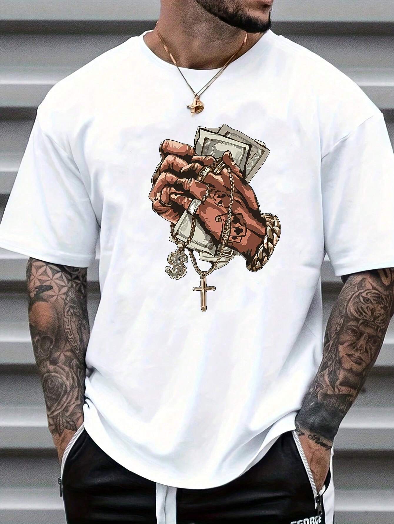 Cross Printed Short Sleeve T-shirt - Image 6