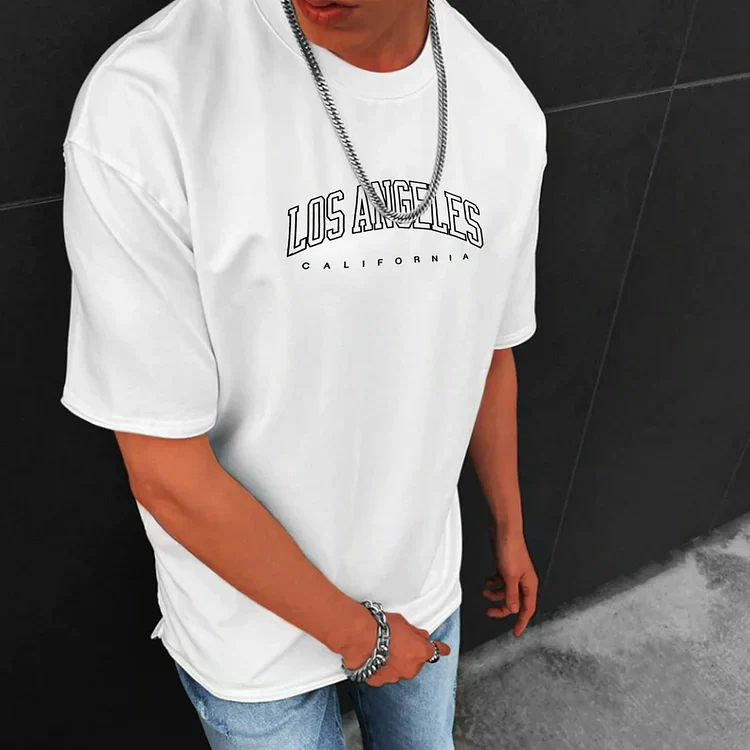Fashion Casual Los Angeles Bear Print T-Shirt - Image 2