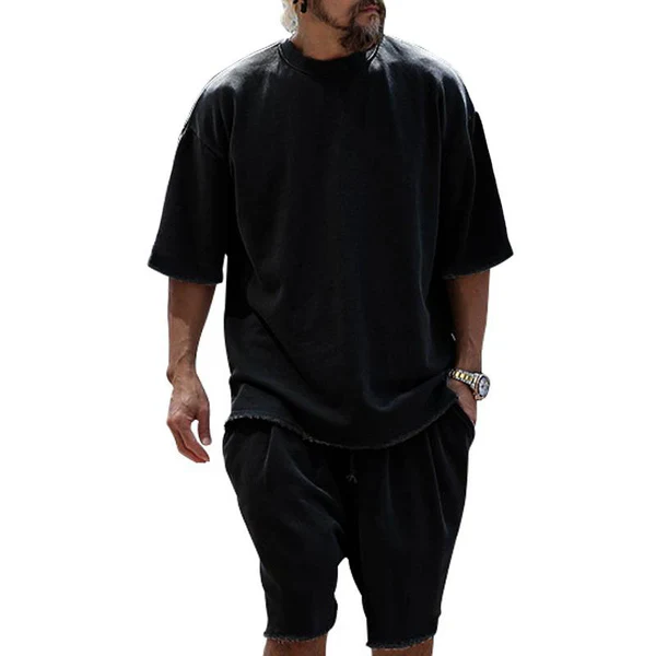 Fashion Loose Short Sleeve T-shirt and Shorts Set - Image 2