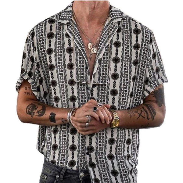Lapel Print Casual Shirt - Image 3