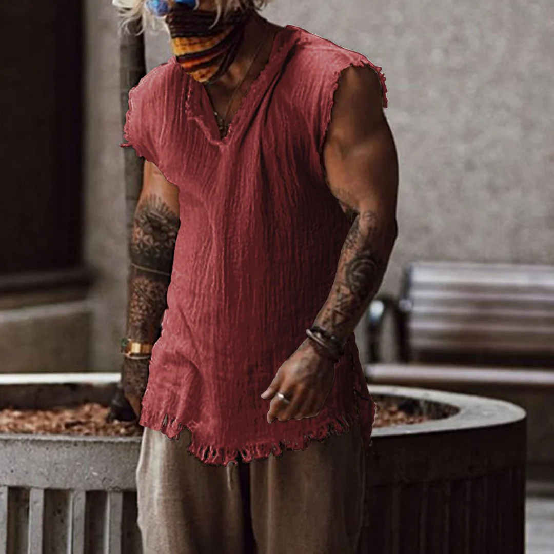 Linen Holiday Plain Tank Top - Image 8