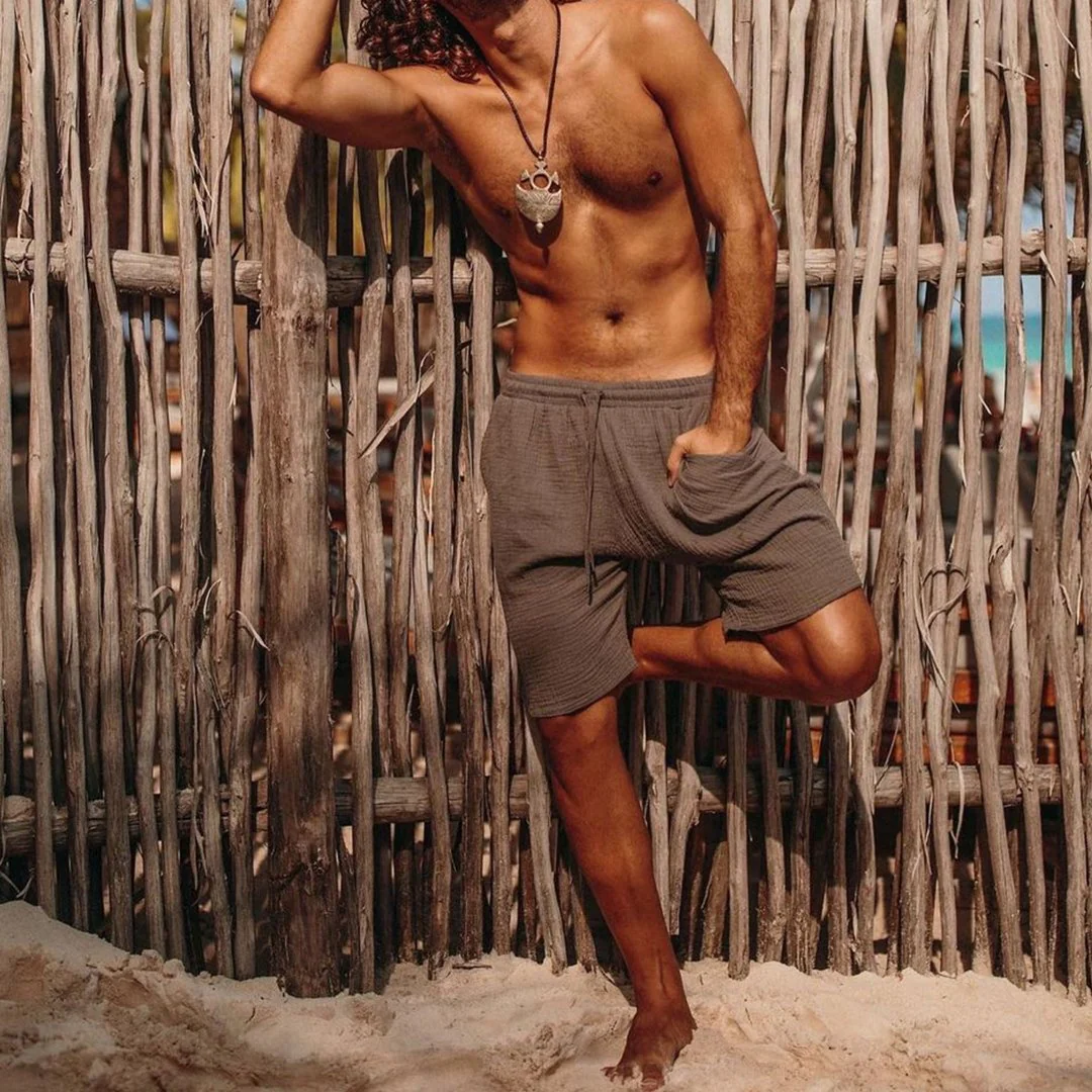 Linen Minimalist Holiday Shorts - Image 3