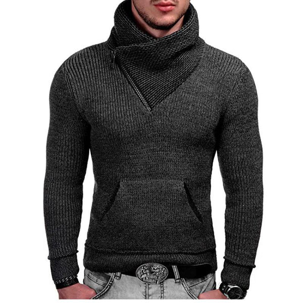 Long Sleeve Turtleneck Pocket Knit Sweater - Image 8