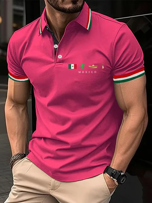 Mexican Independence Day Flag Print Polo Shirt - Image 8