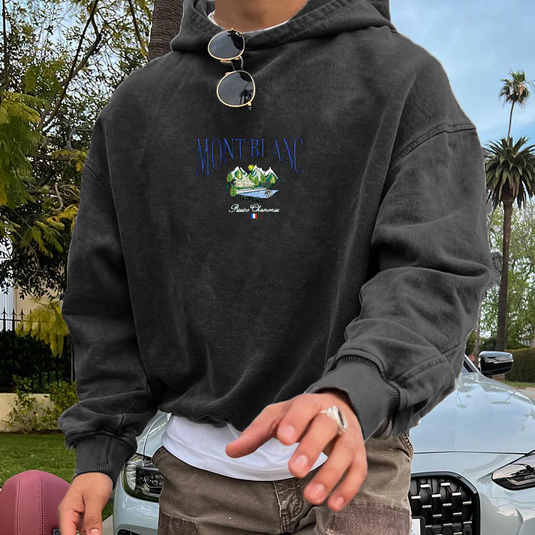 Mont Blanc Print Hoodie - Image 3
