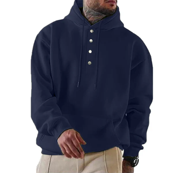 Loose Casual Fleece Pocket Hoodie 64196018X - Image 2