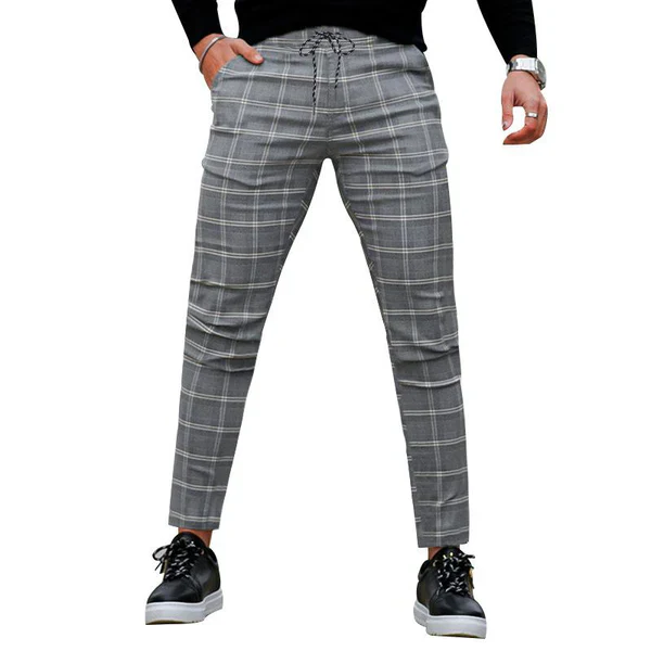 Retro Casual Plaid Straight Pants - Image 2