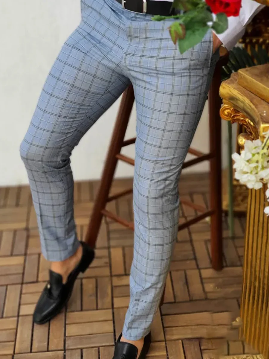 Retro Plaid Casual Pants