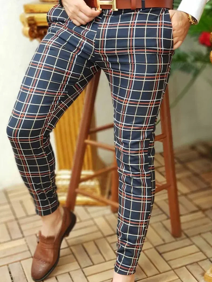 Retro Plaid Casual Pants