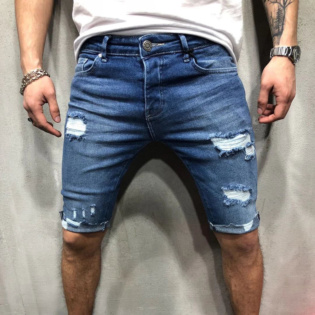 Shorts Ripped Street Fashion Retro Jeans - Image 3