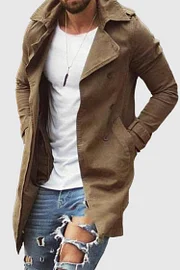 Slim Mid-length Lapel Trench Coat - Image 4