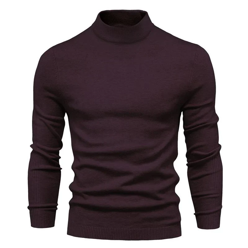 Solid Color Turtleneck Pullover Knit Sweater - Image 6