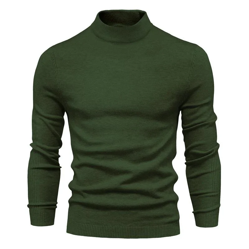 Solid Color Turtleneck Pullover Knit Sweater - Image 9