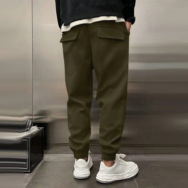 Solid Plush Loose Elastic Waist Casual Sports Pants - Image 15