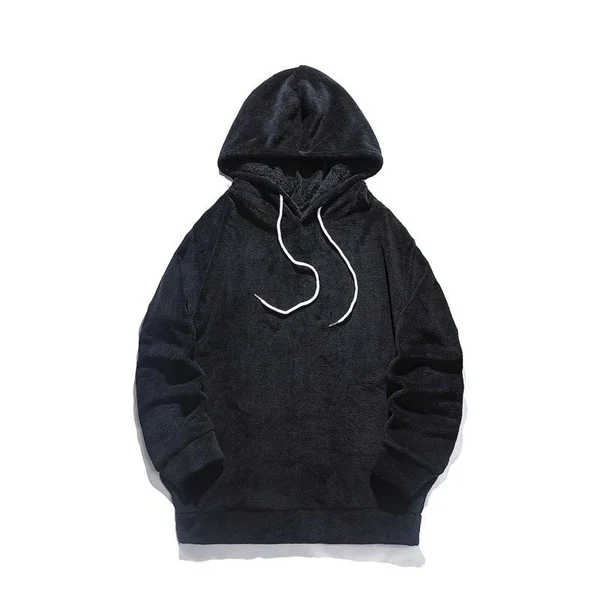 Solid Plush Loose Long Sleeve Casual Hoodie - Image 6