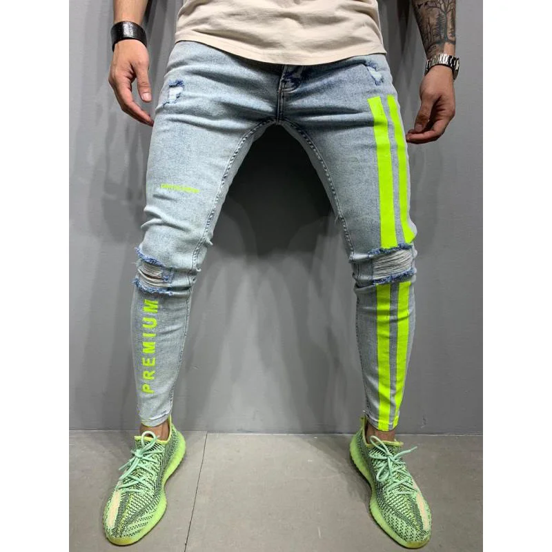 Street Ripped Slim Denim Trousers