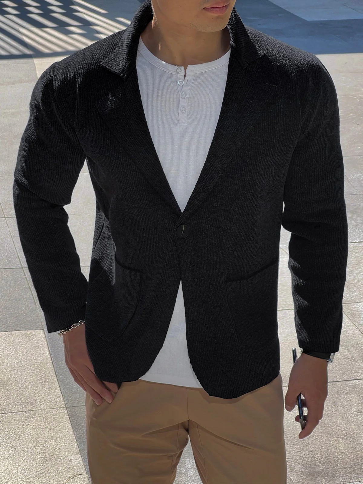 Knit Sweater Midweight Blazer - Image 12