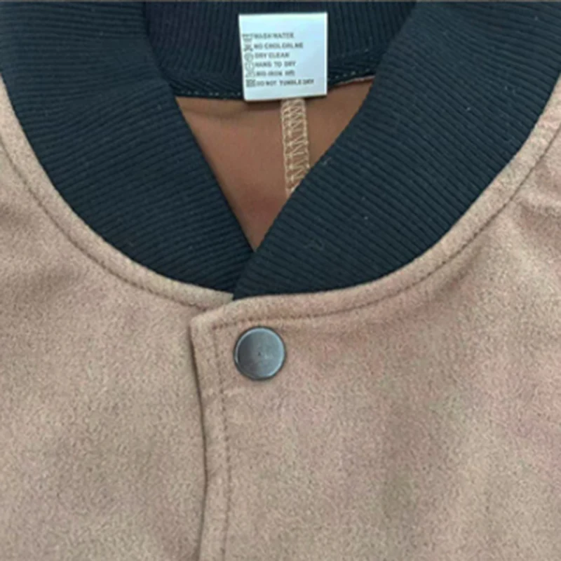 Suede Stand Collar Button Jacket - Image 22