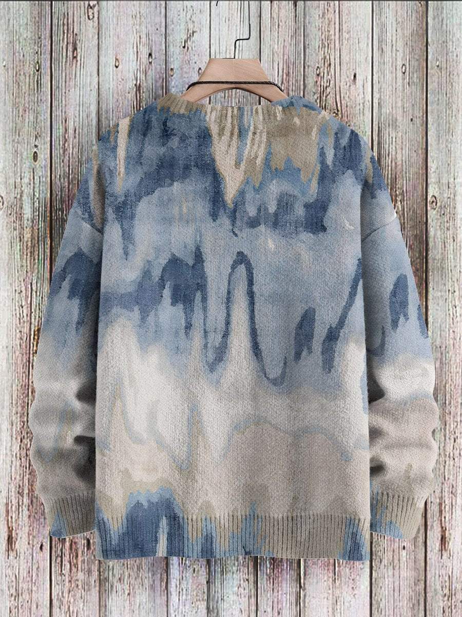 Sweater Simple Gradient Art Knit Pullover Print Casual Sweater - Image 2