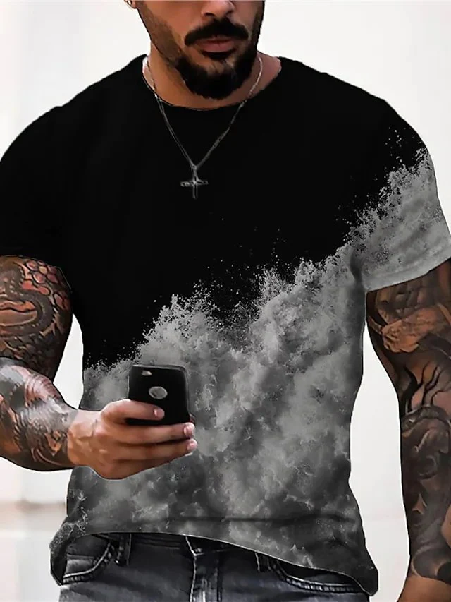 T-Shirt 3D Print Short Sleeve Casual Tops