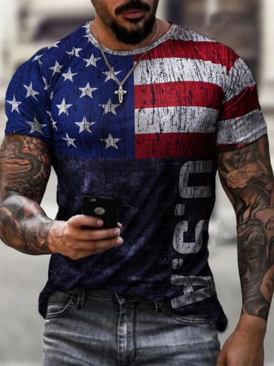 T-Shirt 3D Print Short Sleeve Casual Tops