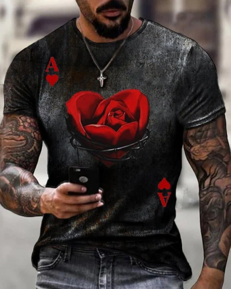 T-Shirt 3D Print Short Sleeve Casual Tops