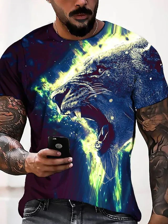 Tee T shirt Tee 3D Print Graphic Patterned Round Neck Casual Daily 3D Print Short Sleeve Tops Designer Fashion Comfortable Black
