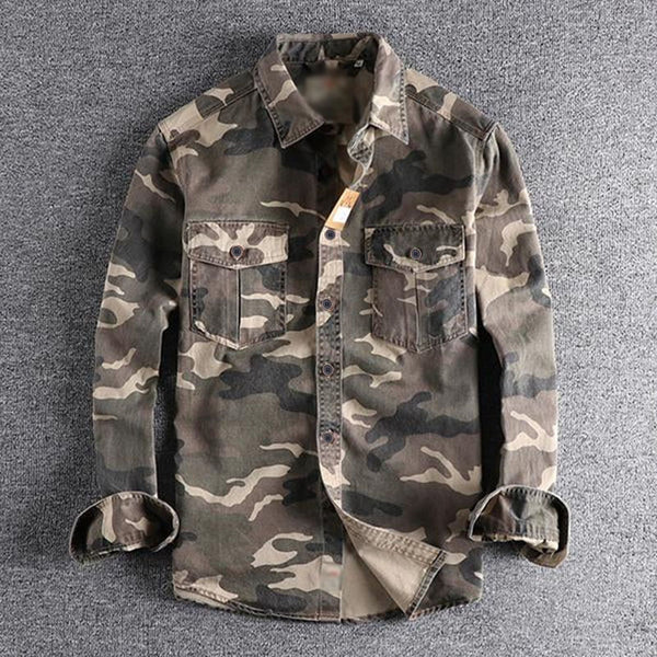 WASHED CAMO CARGO SHIRT - Image 6
