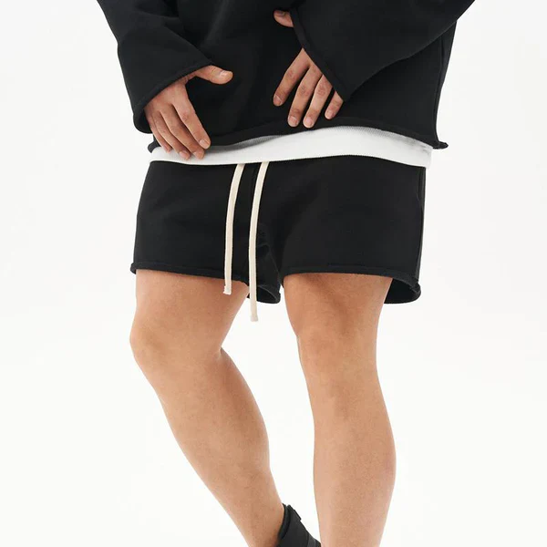 Washed Raw Edge Loose Fit Shorts - Image 8