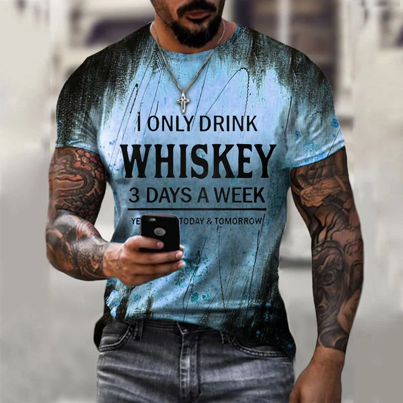 Whiskey Vintage Print T-Shirt