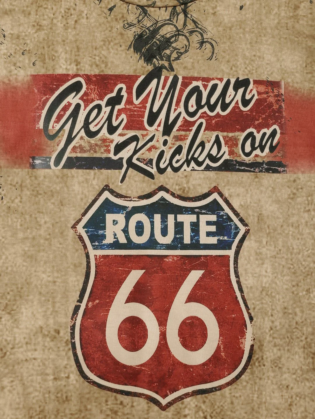 Motorcycle Print T-Shirt Route 66 - Image 7