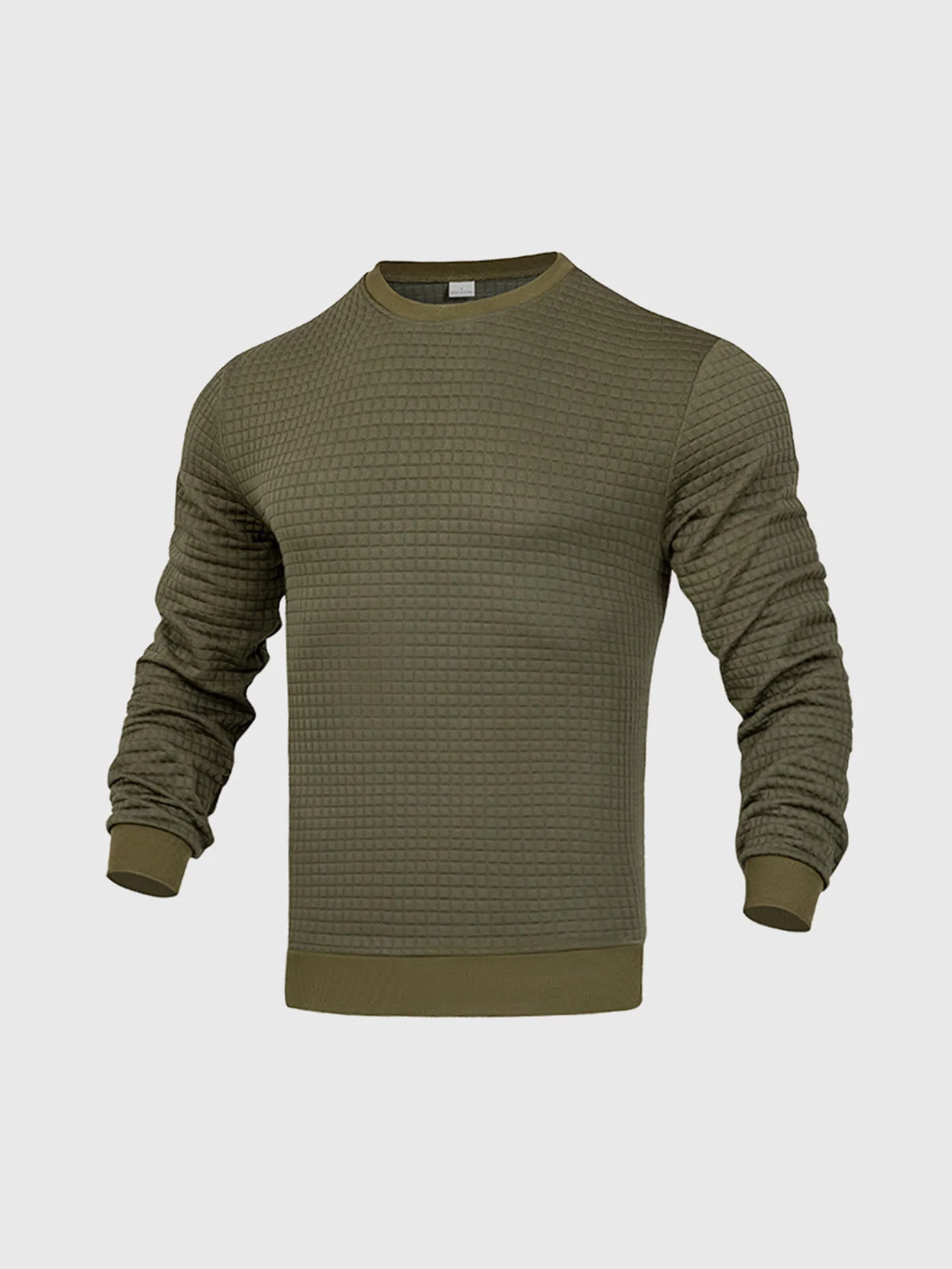 Comfy Waffle Crewneck T-Shirt Long Sleeves - Image 6