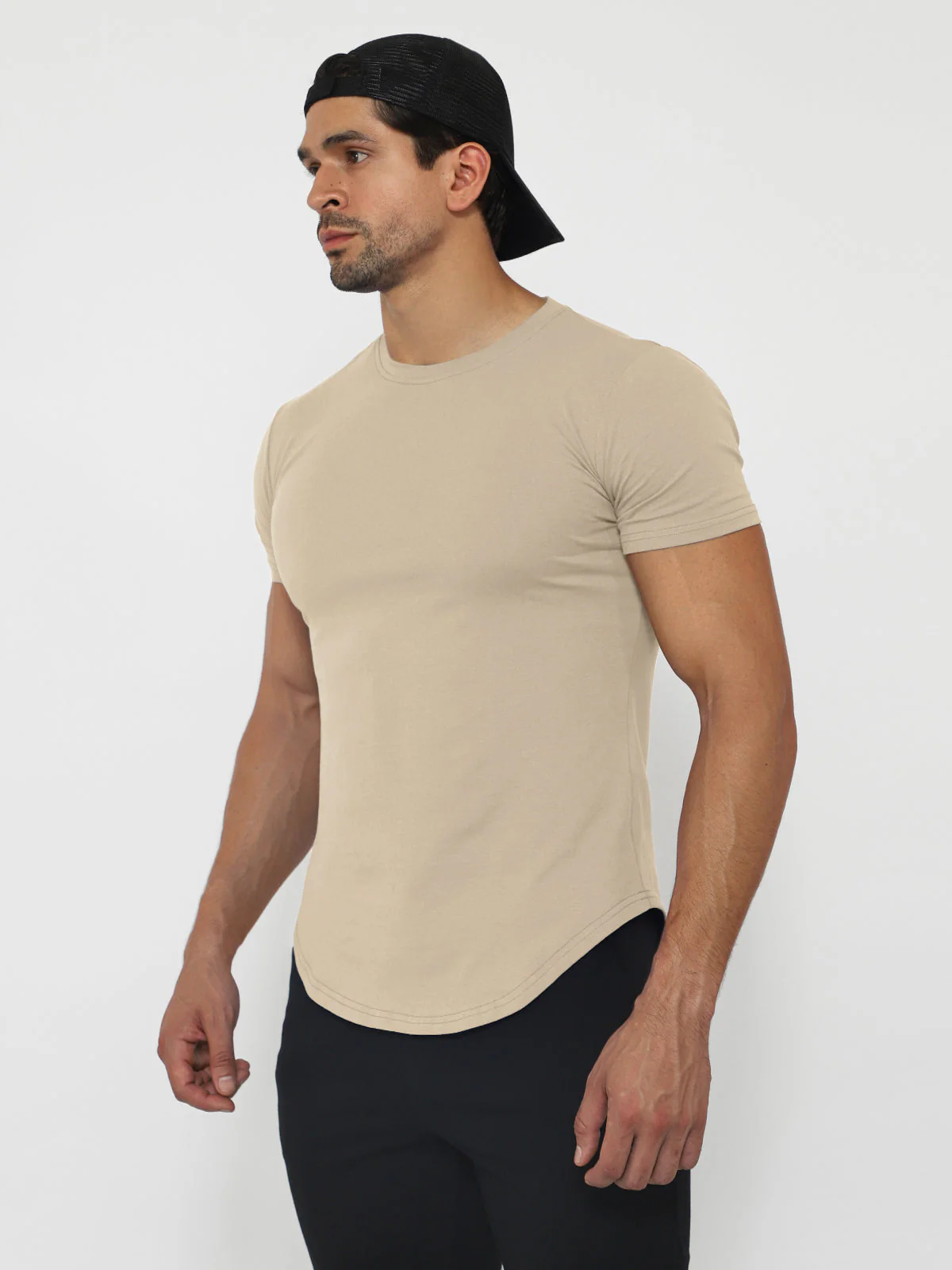 Kore Curved Hem T-shirt Muscle Fit Crew Neck-New - Image 29