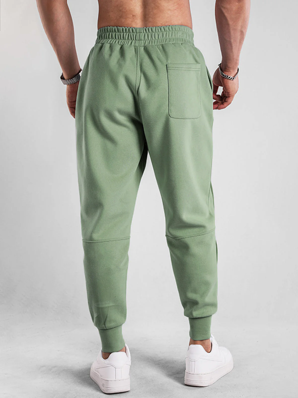 Loose Fit Tapered Sweatpant Button Jogger - Image 8