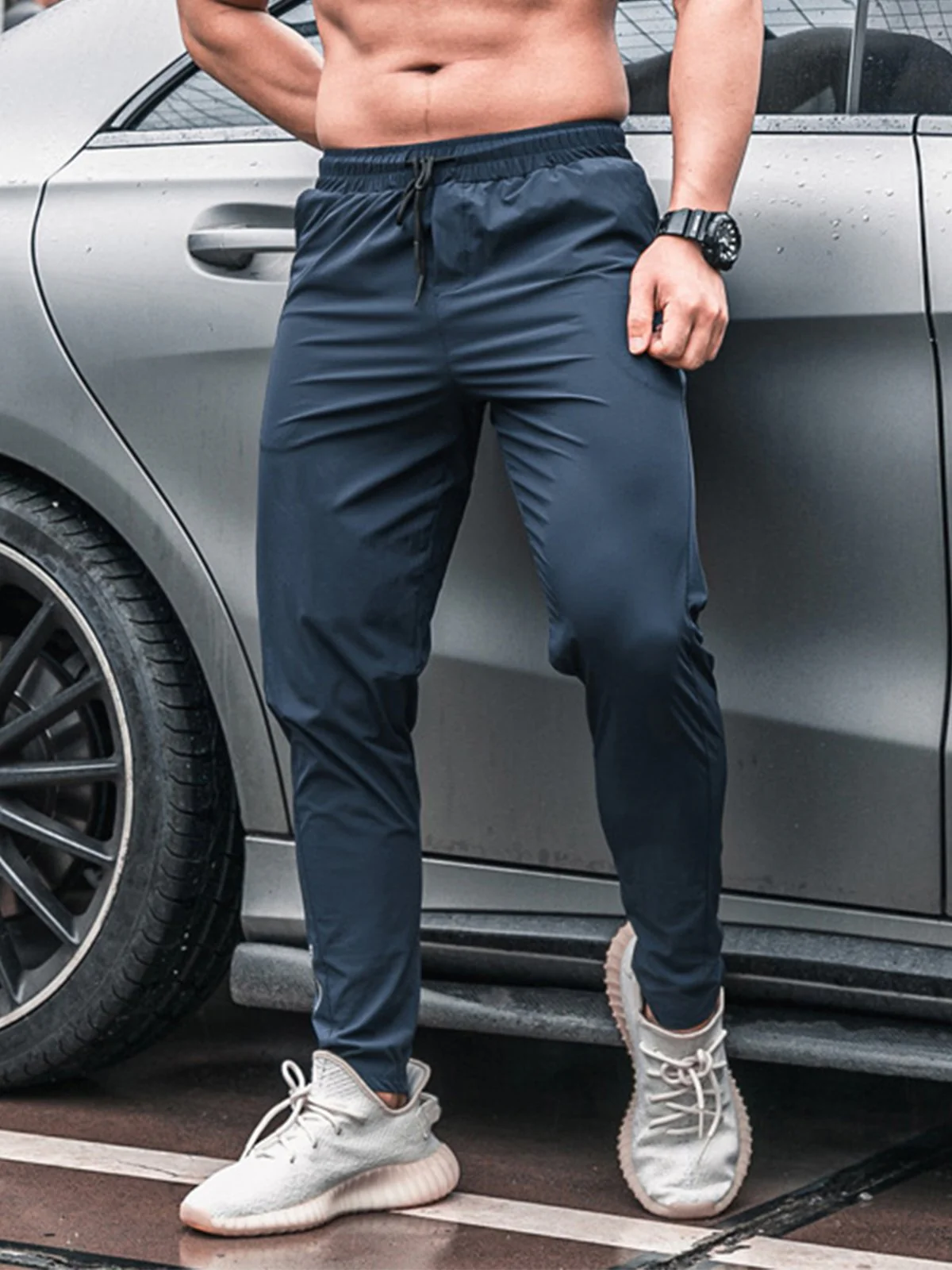 Stretch Slim Fit Jogger Workout Pants Lightweight - Image 3