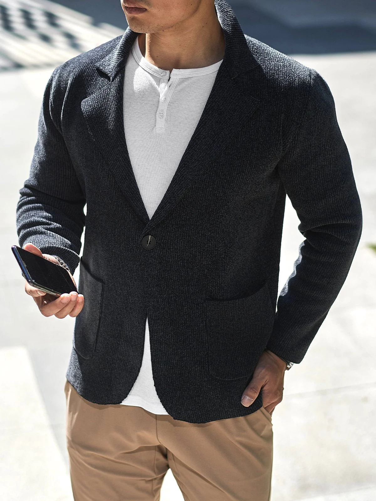 Stretch Knit Midweight Blazer - Image 13