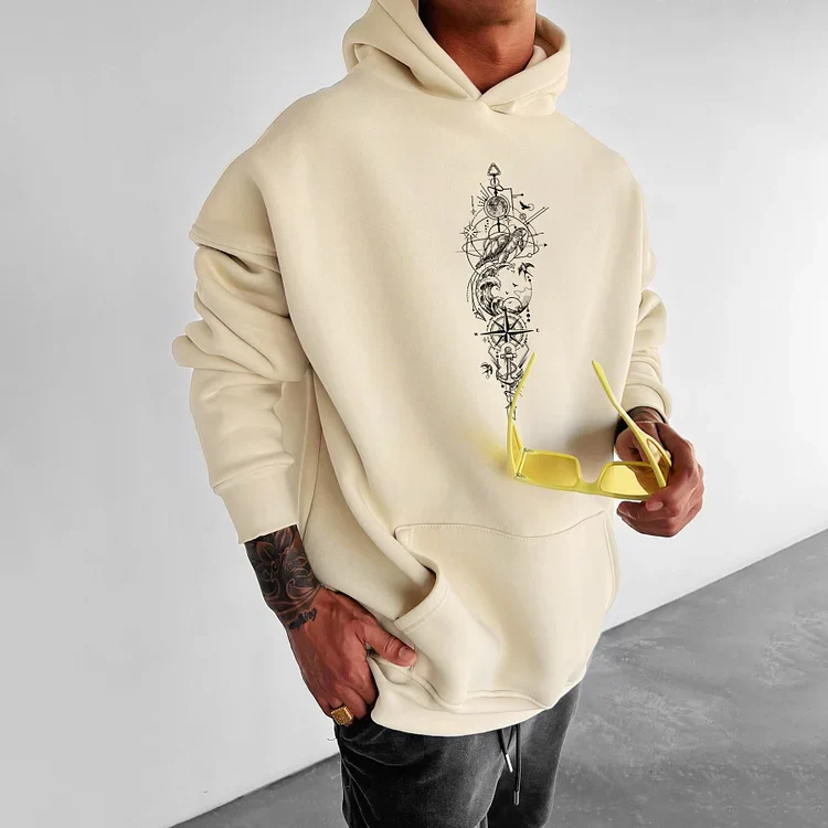 Oversize Sun Moon Star Ocean Hoodie - Image 2