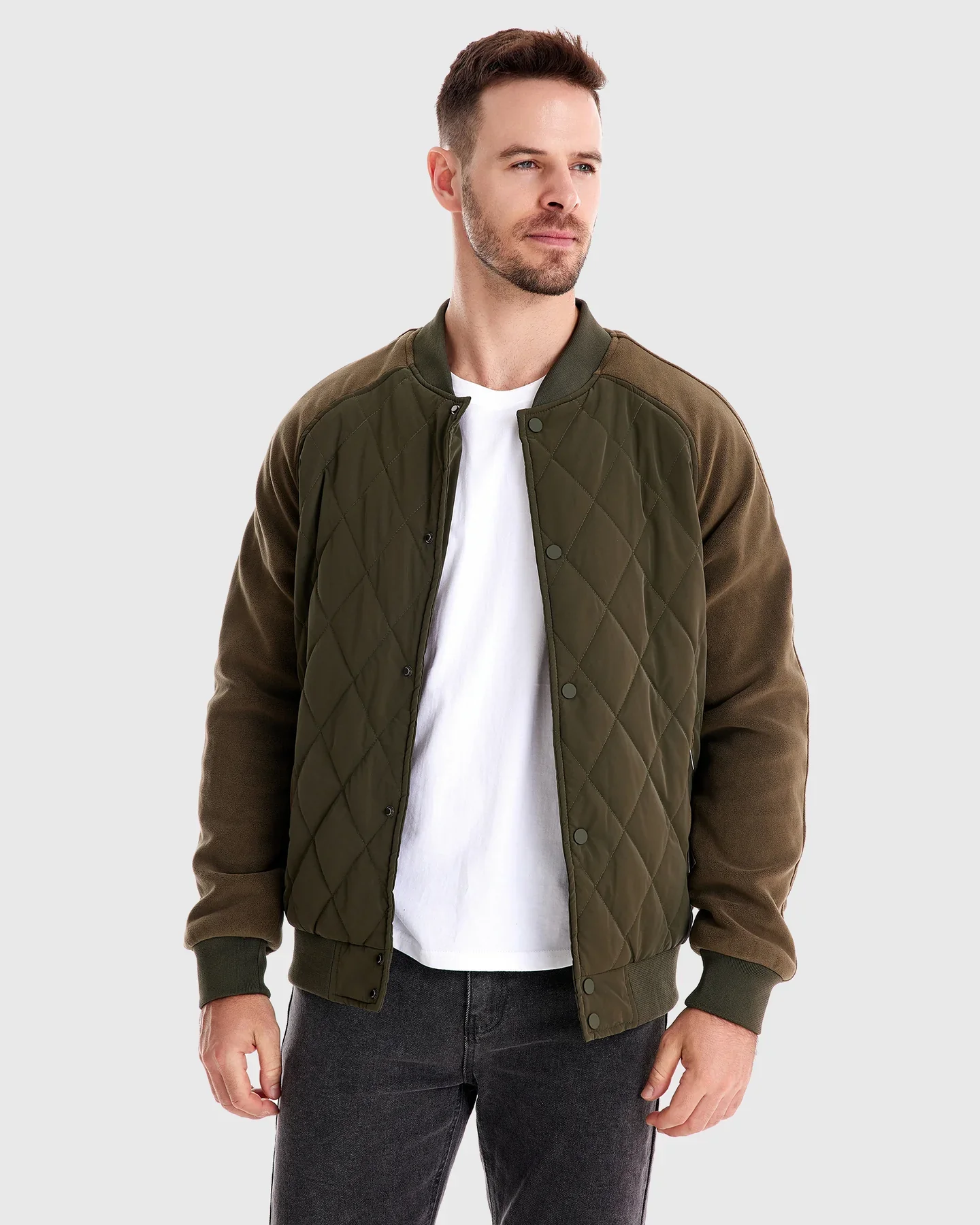 Panelled Hybrid Bomber Jacket New - Image 2