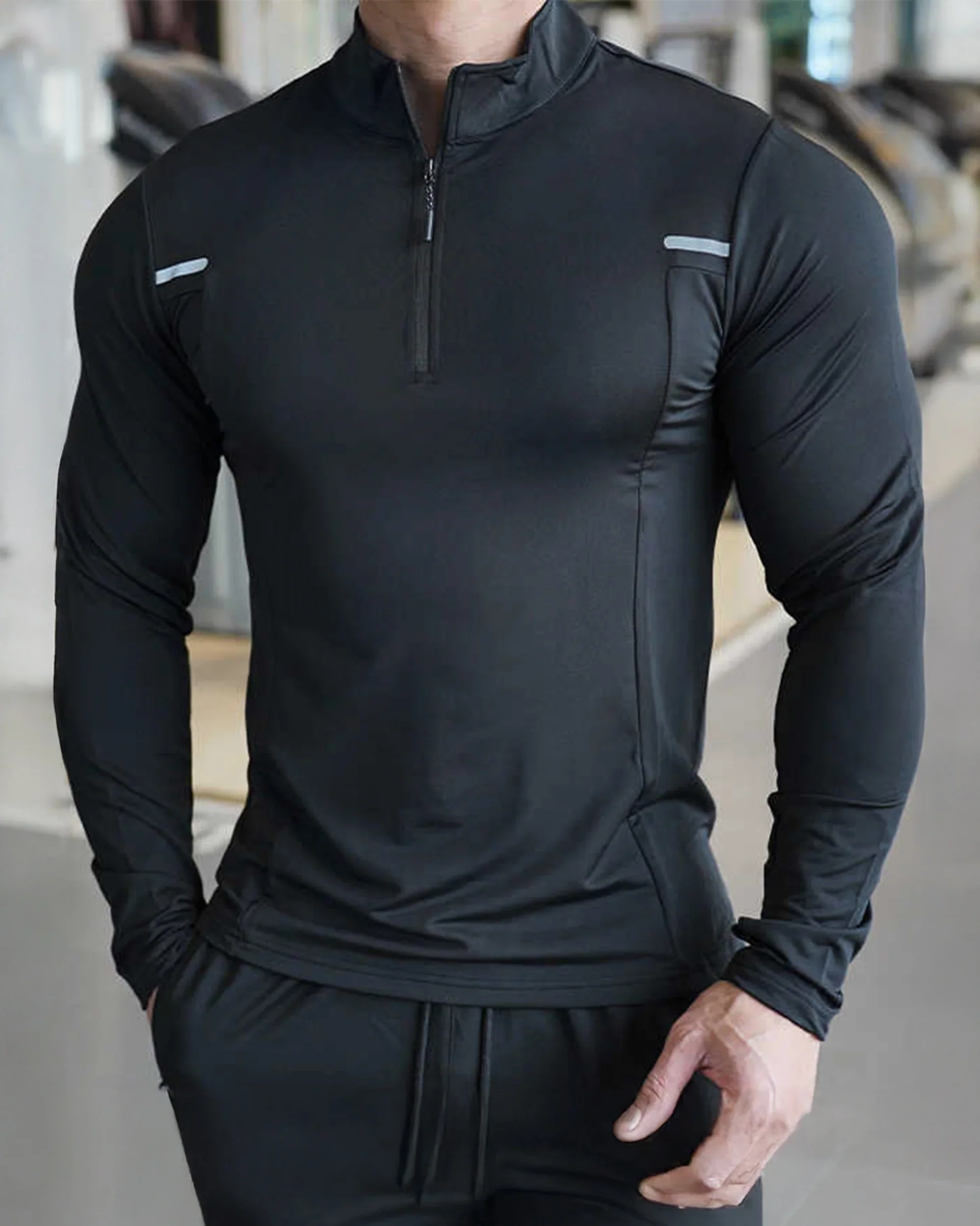 Reflective Performance Quarter-Zip Long Sleeve Shirts - Image 9