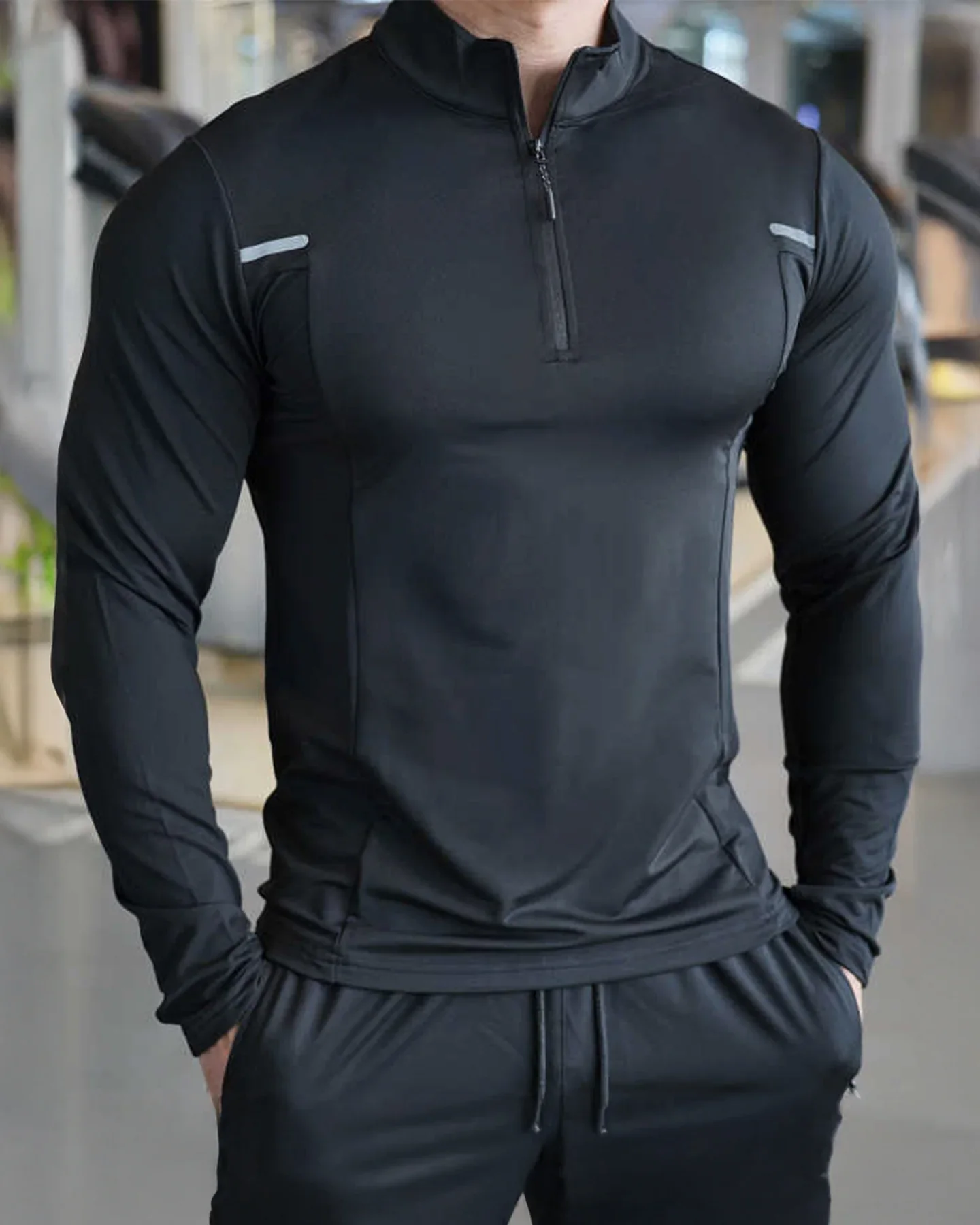Reflective Performance Quarter-Zip Long Sleeve Shirts - Image 11