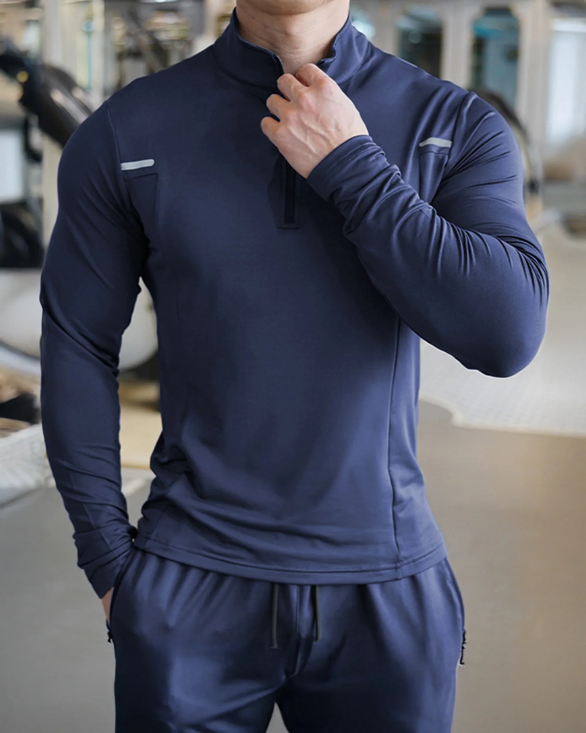 Reflective Performance Quarter-Zip Long Sleeve Shirts - Image 3