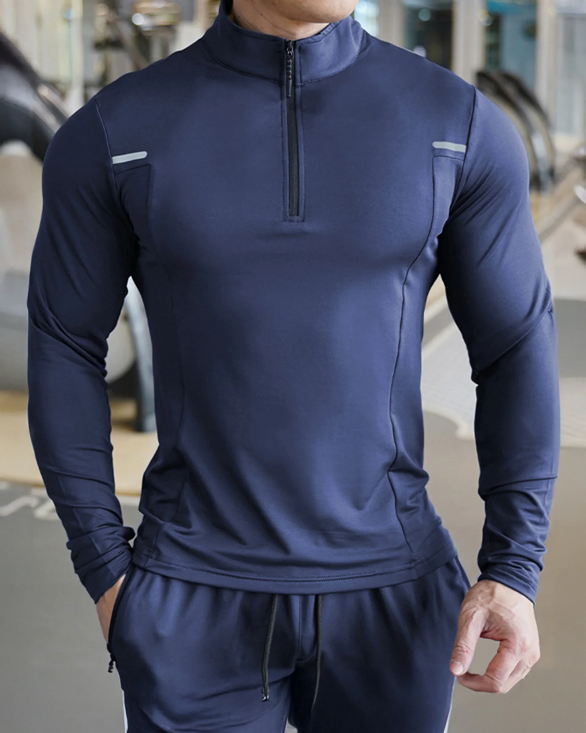 Reflective Performance Quarter-Zip Long Sleeve Shirts - Image 4